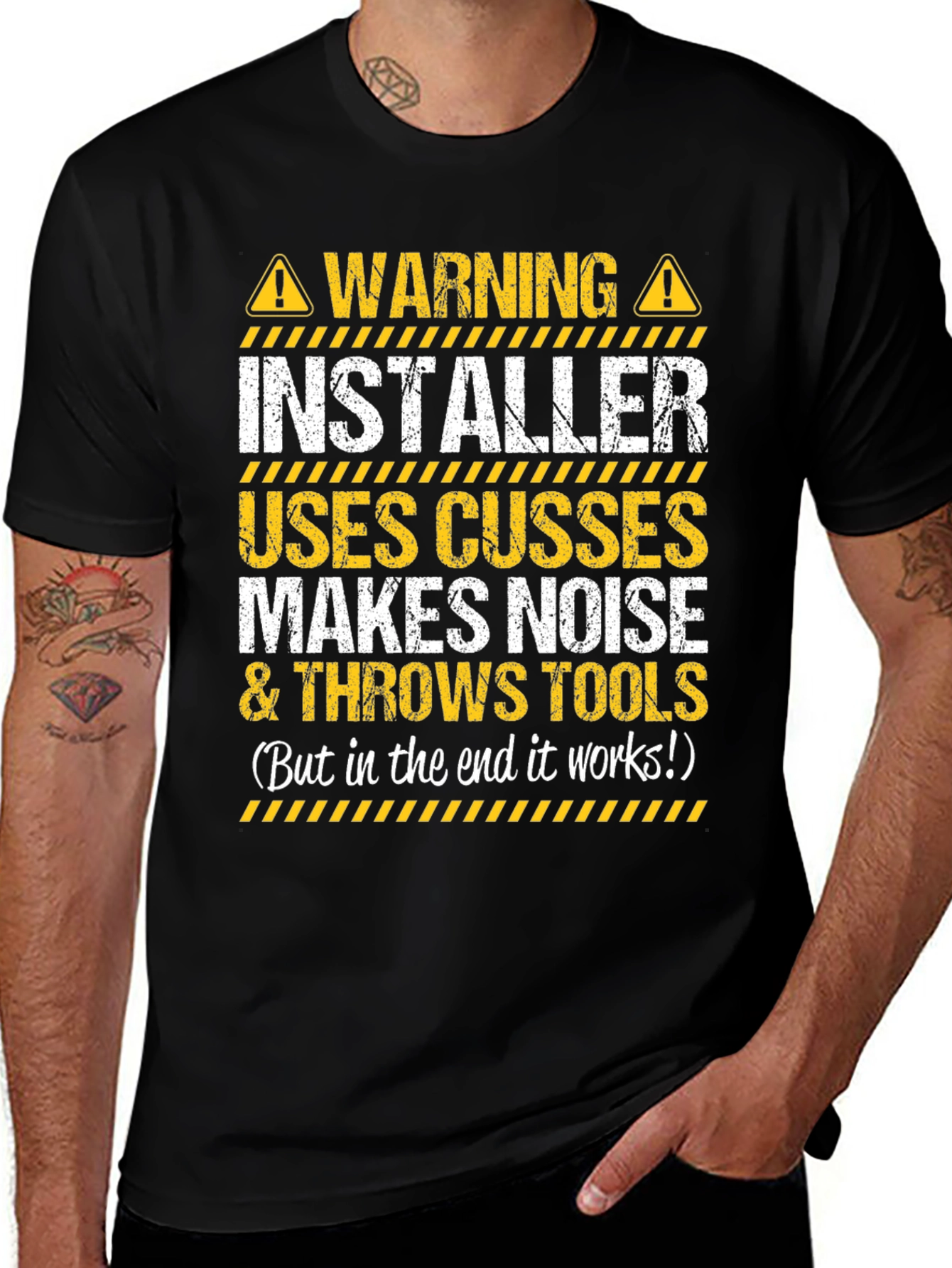 Warning Installer T-Shirt - Funny Graphic Tee