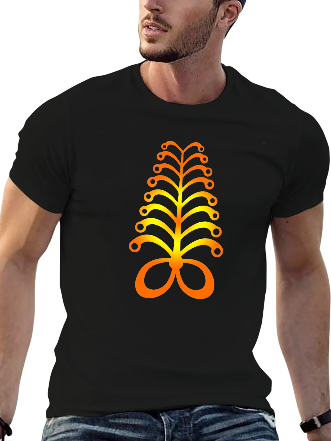 Adinkra Inspired Black T-Shirt