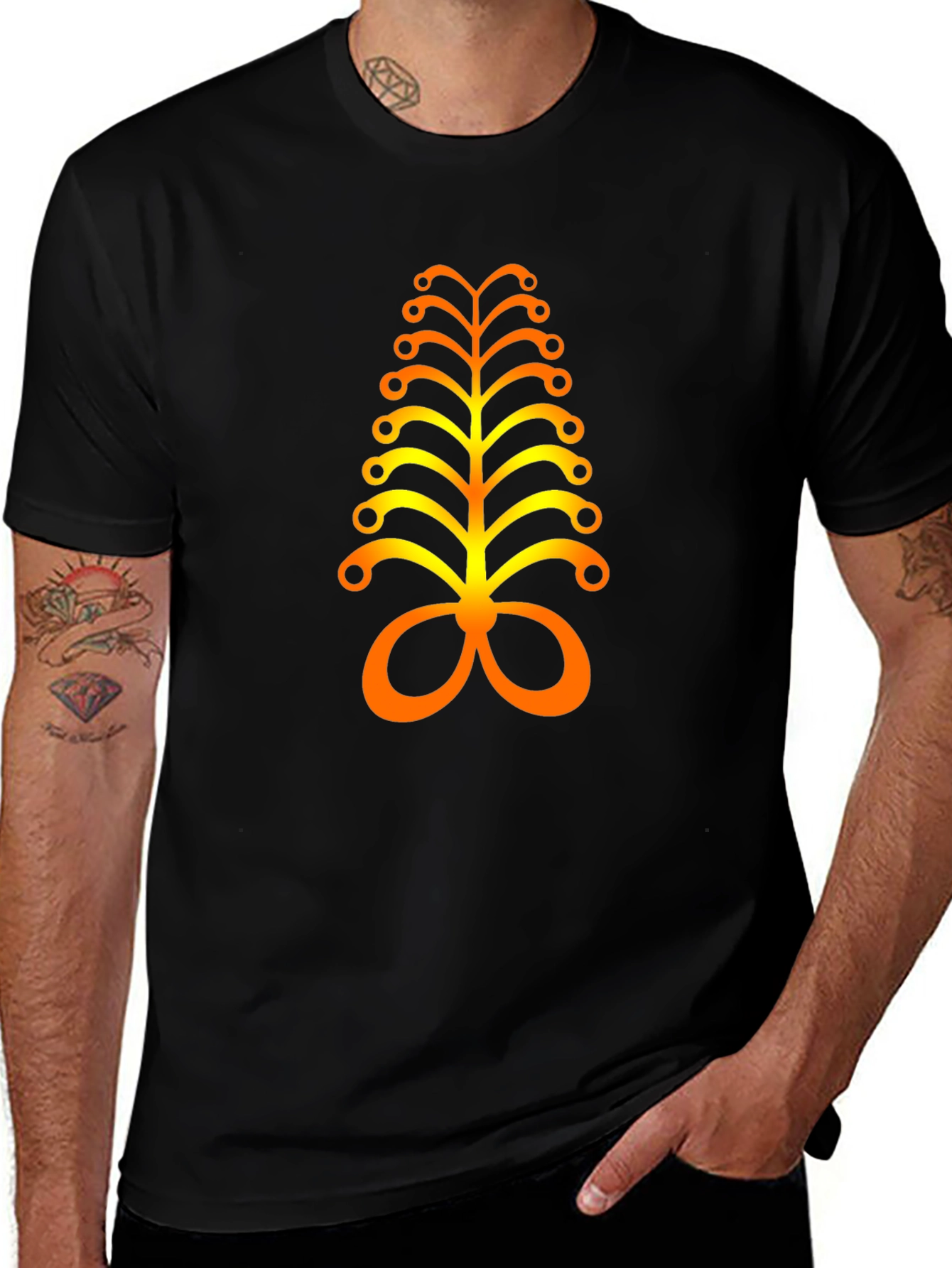 Adinkra Inspired Black T-Shirt