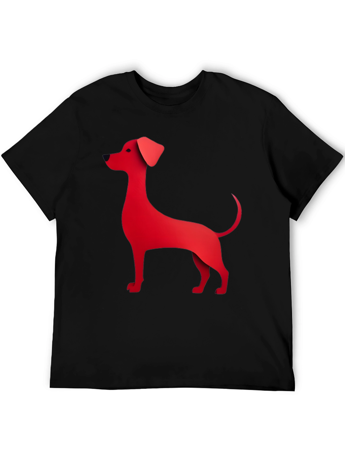 Red Dog Graphic Tee - Black Cotton Blend T-Shirt