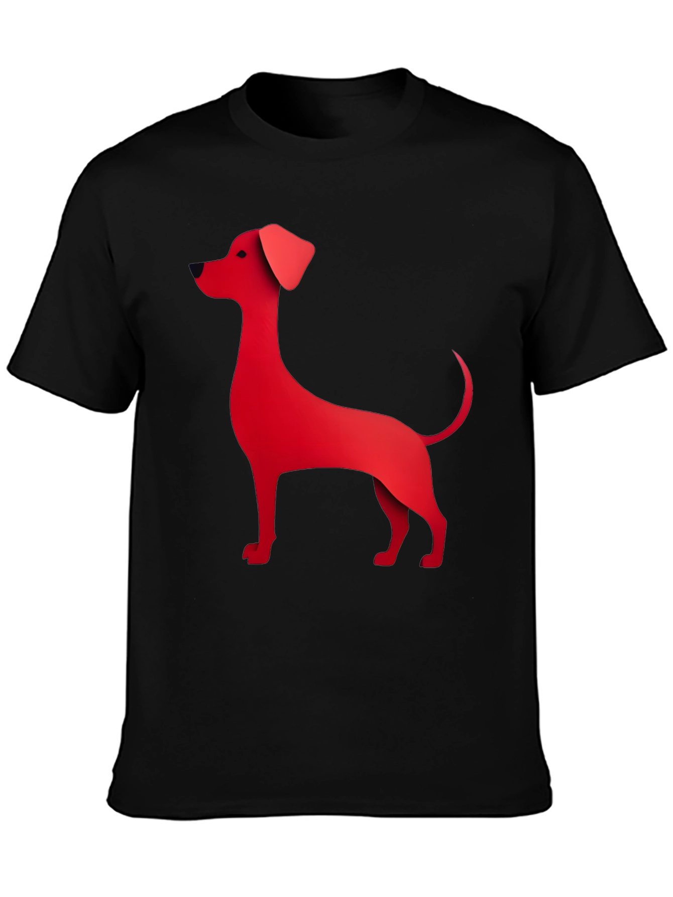 Red Dog Graphic Tee - Black Cotton Blend T-Shirt