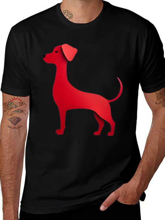 Red Dog Graphic Tee - Black Cotton Blend T-Shirt