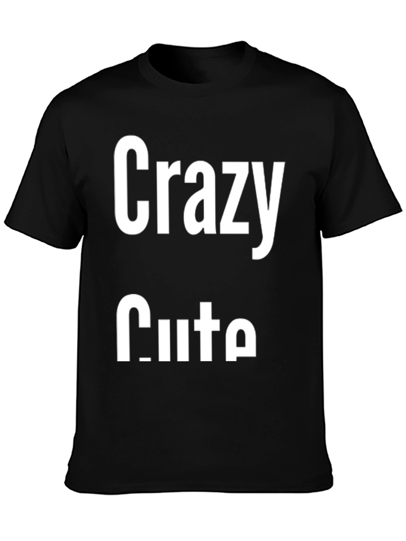 Crazy Cute Graphic Tee - Black Crewneck T-Shirt