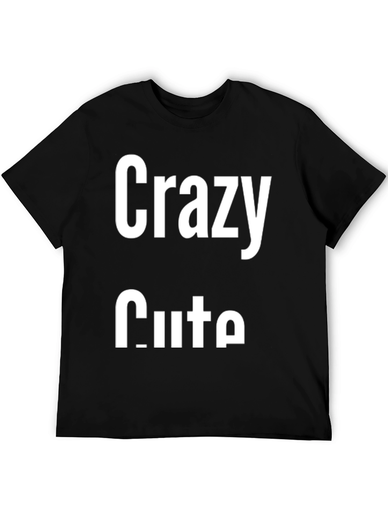 Crazy Cute Graphic Tee - Black Crewneck T-Shirt