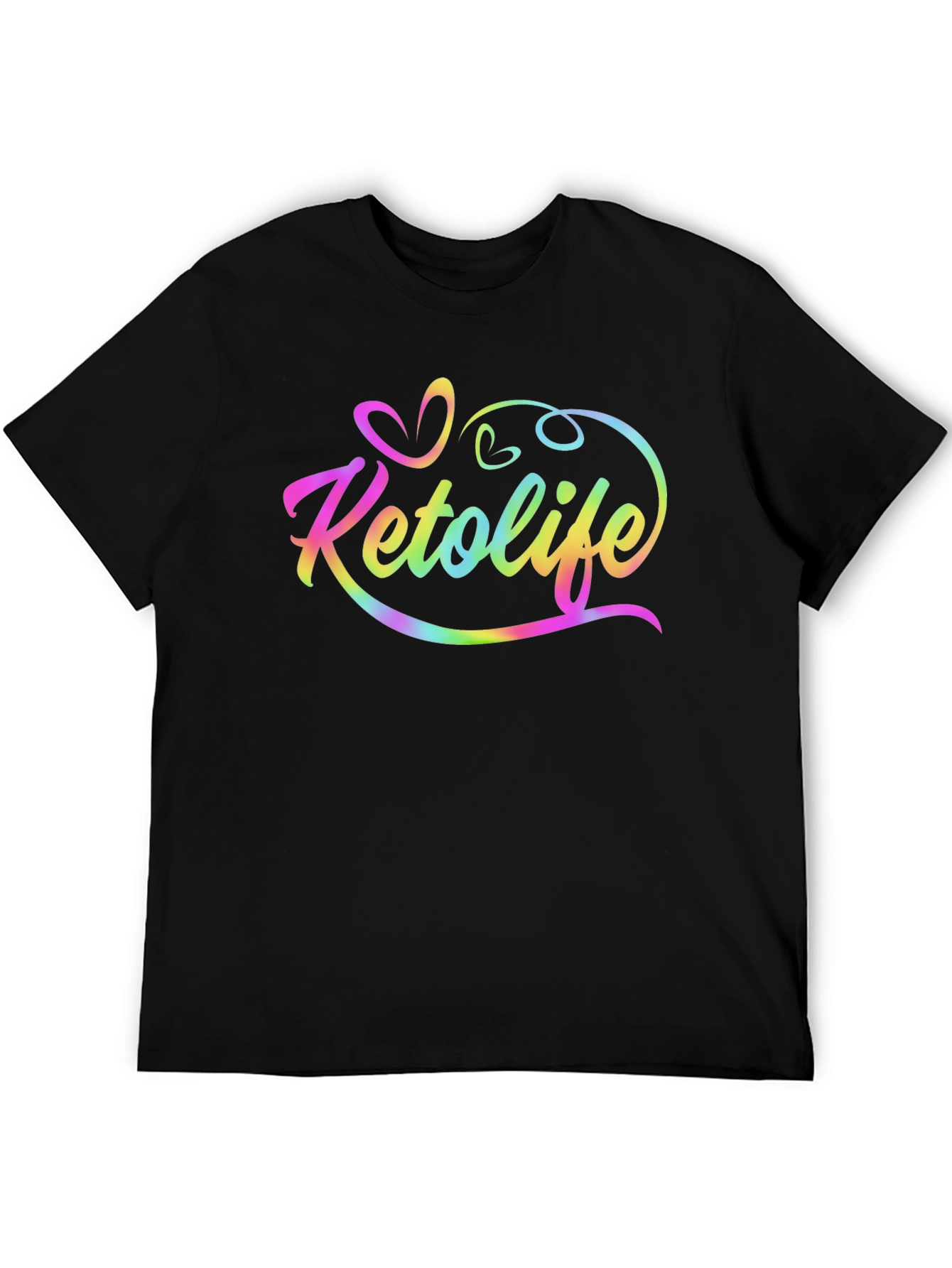 Keto Life Rainbow Graphic Black Tee