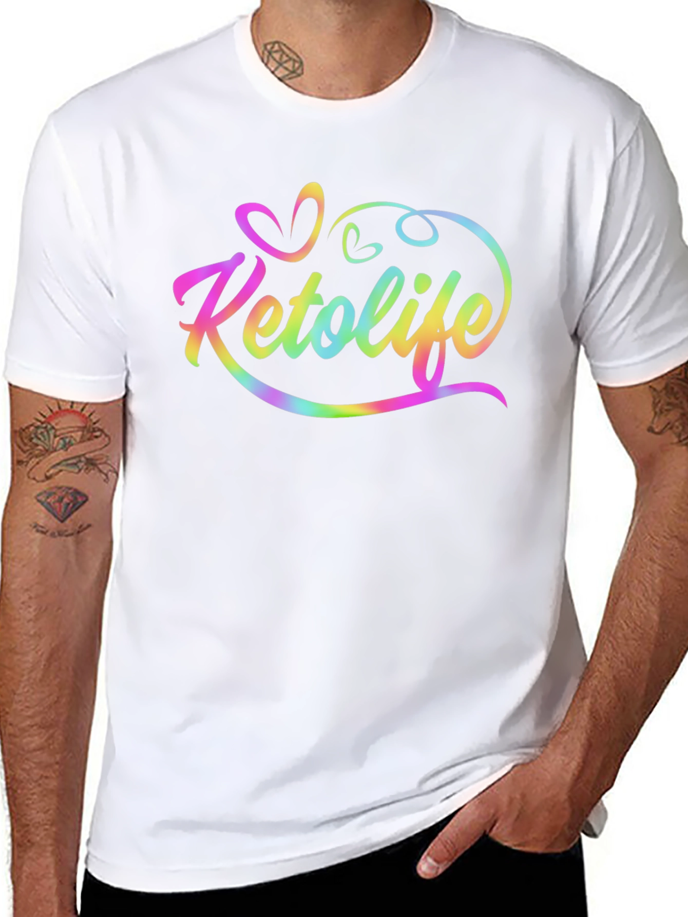 Keto Life Rainbow Graphic Black Tee