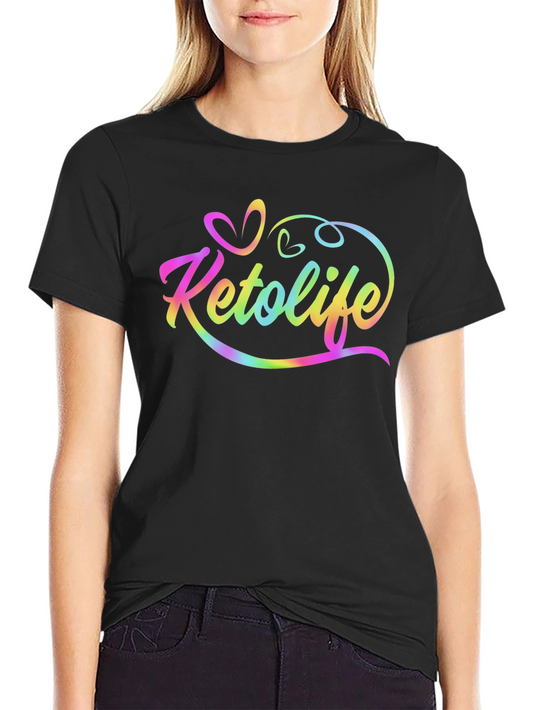 Keto Life Rainbow Graphic Black Tee