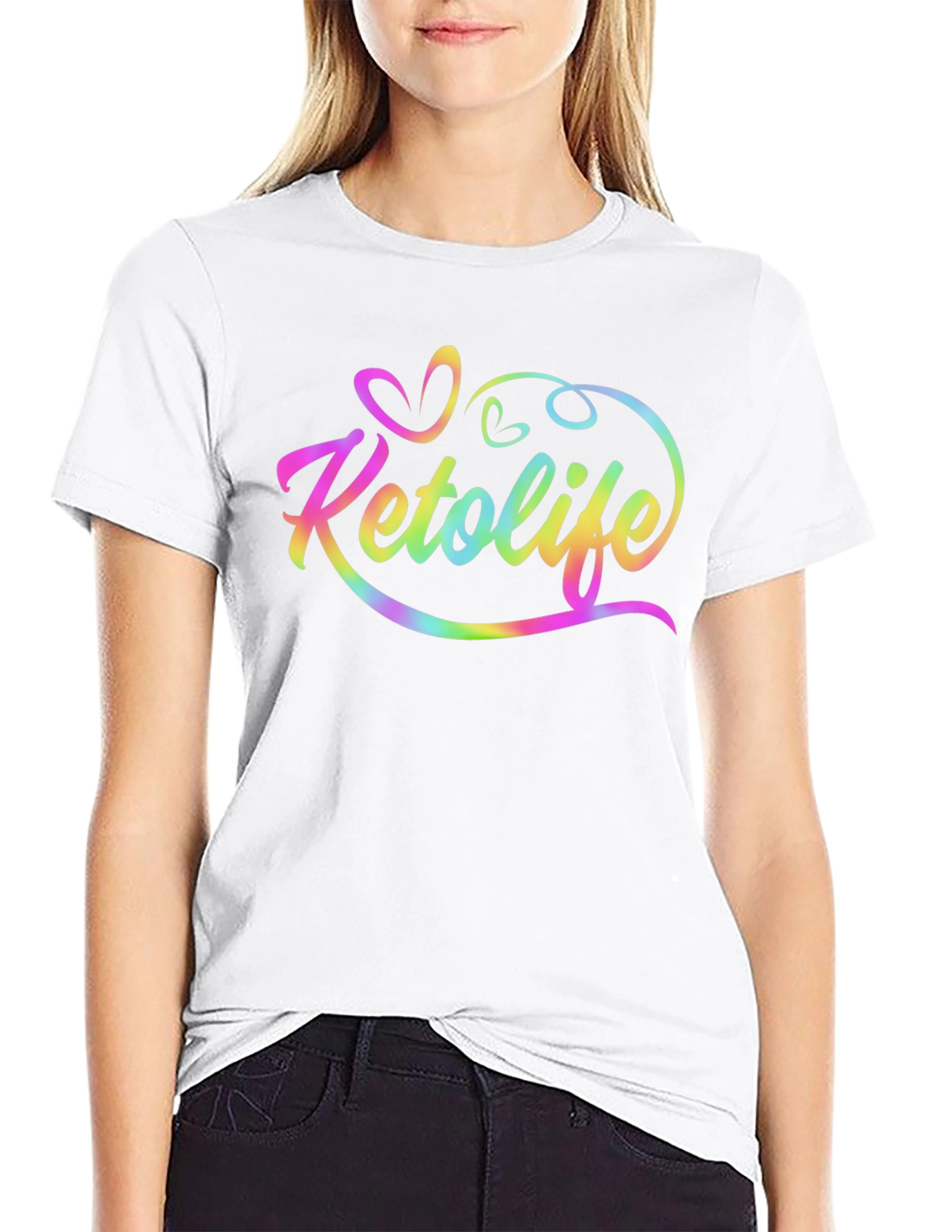 Keto Life Rainbow Graphic Black Tee
