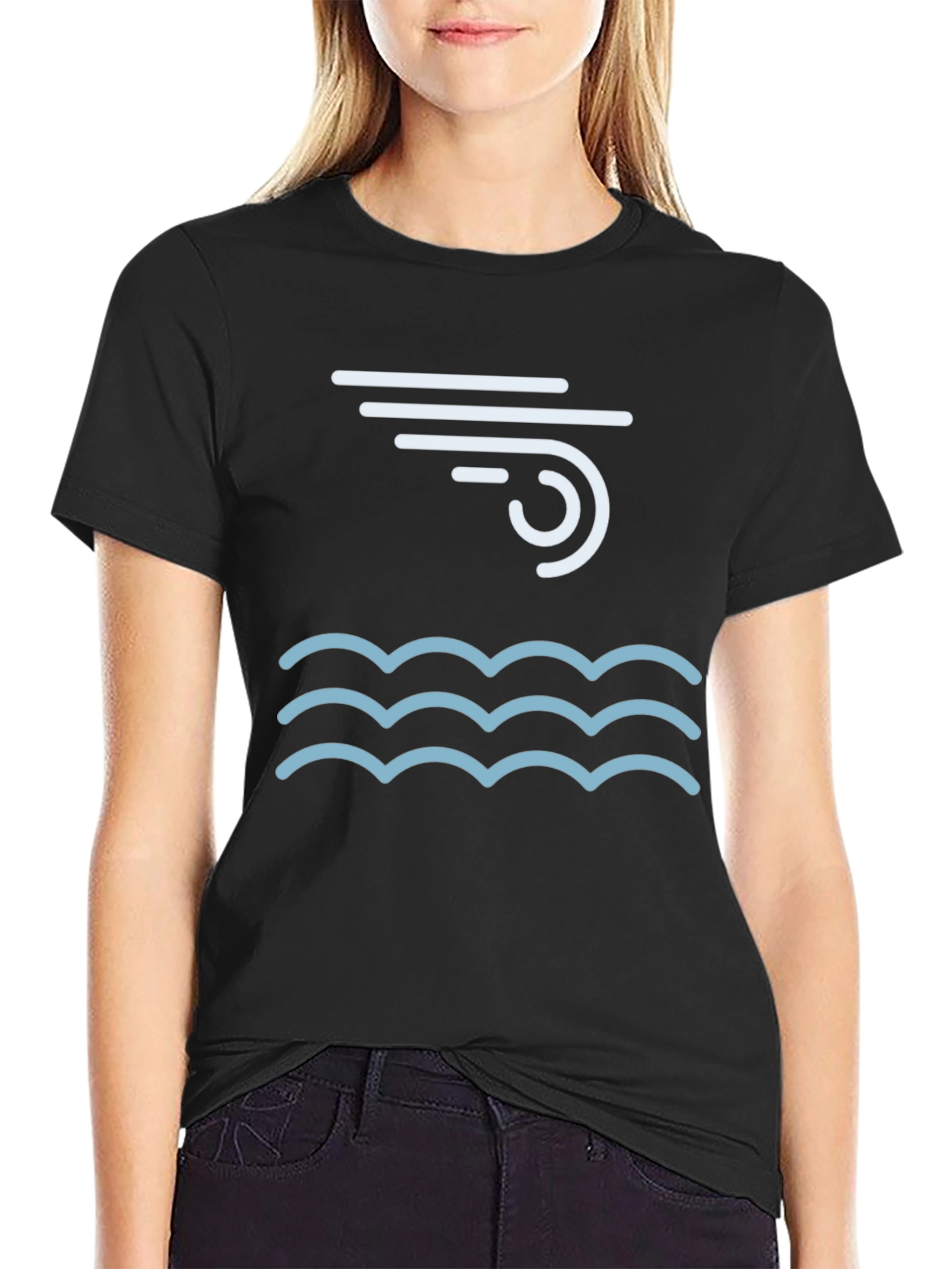 Wind & Waves Graphic Tee - Cool Black T-Shirt