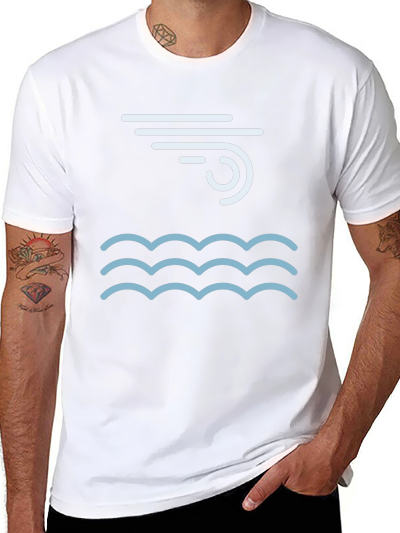 Wind & Waves Graphic Tee - Cool Black T-Shirt