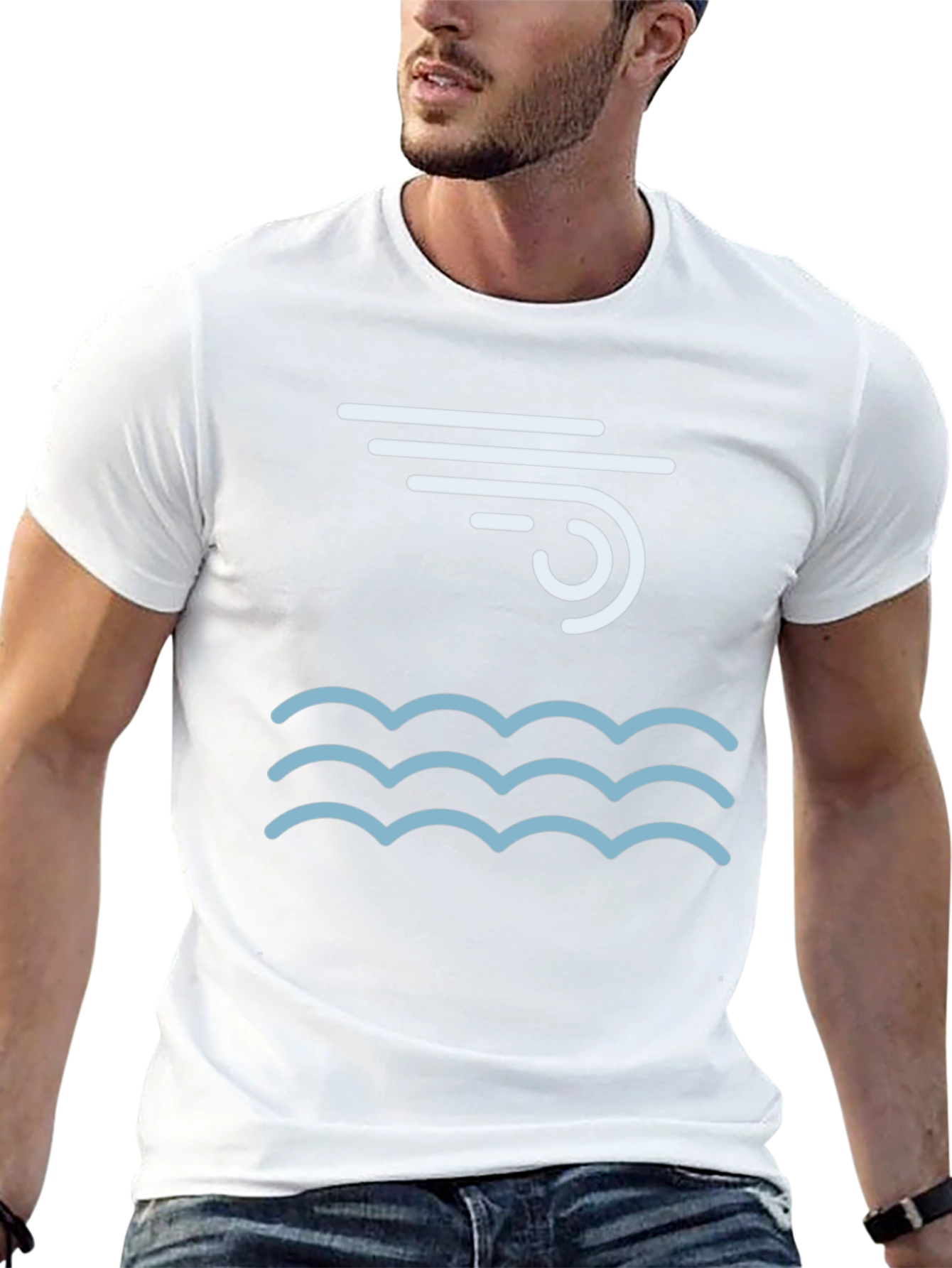 Wind & Waves Graphic Tee - Cool Black T-Shirt