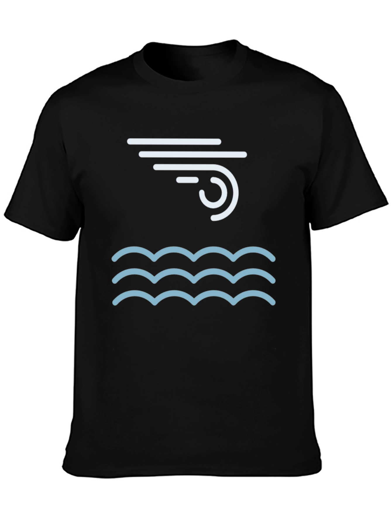 Wind & Waves Graphic Tee - Cool Black T-Shirt