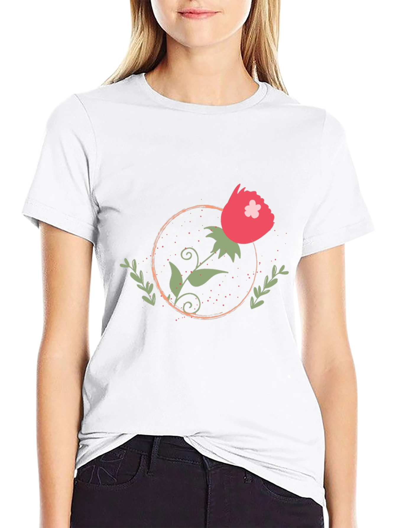 Stylish Black Floral Graphic Tee for Men
