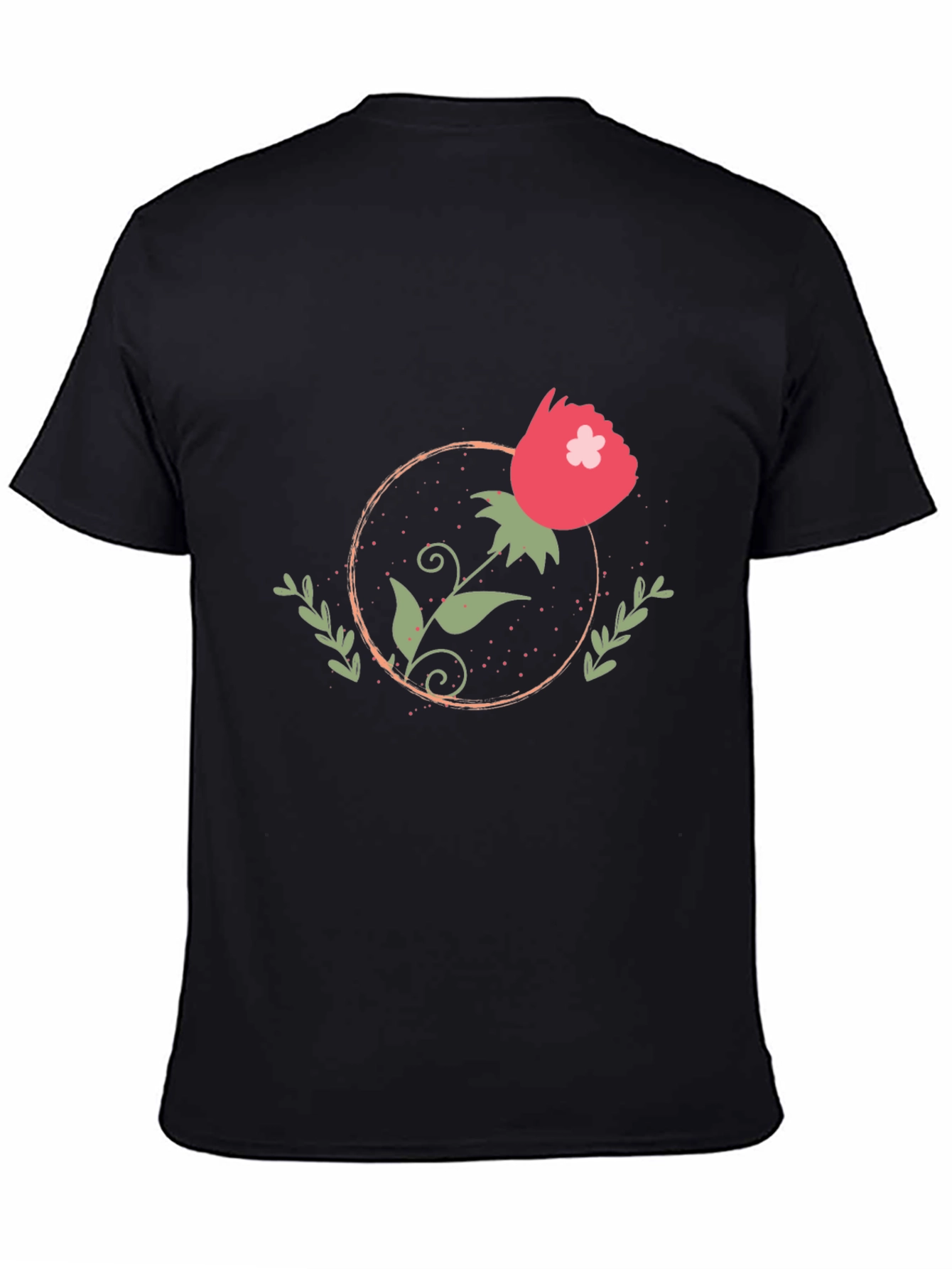 Stylish Black Floral Graphic Tee for Men