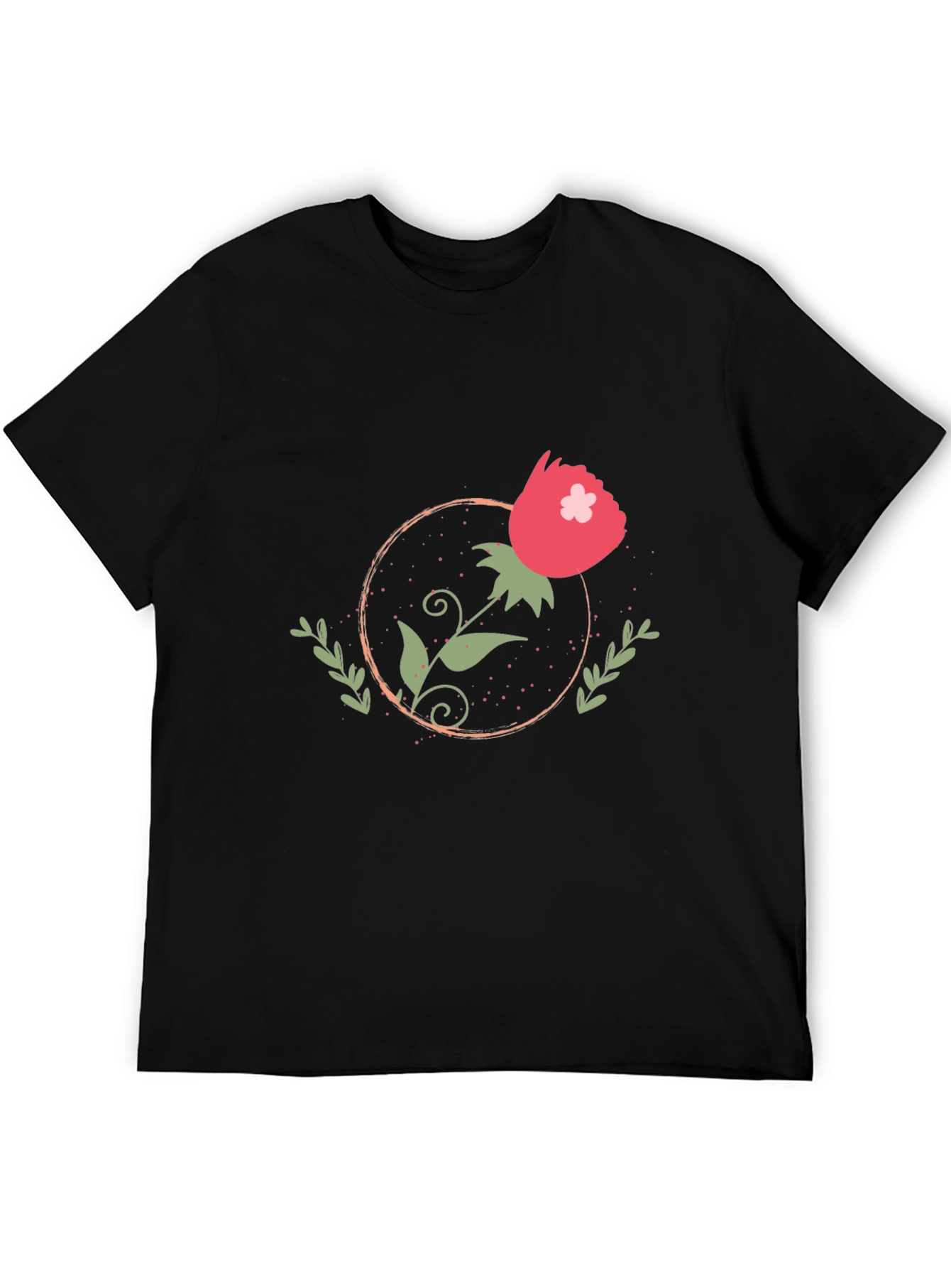 Stylish Black Floral Graphic Tee for Men