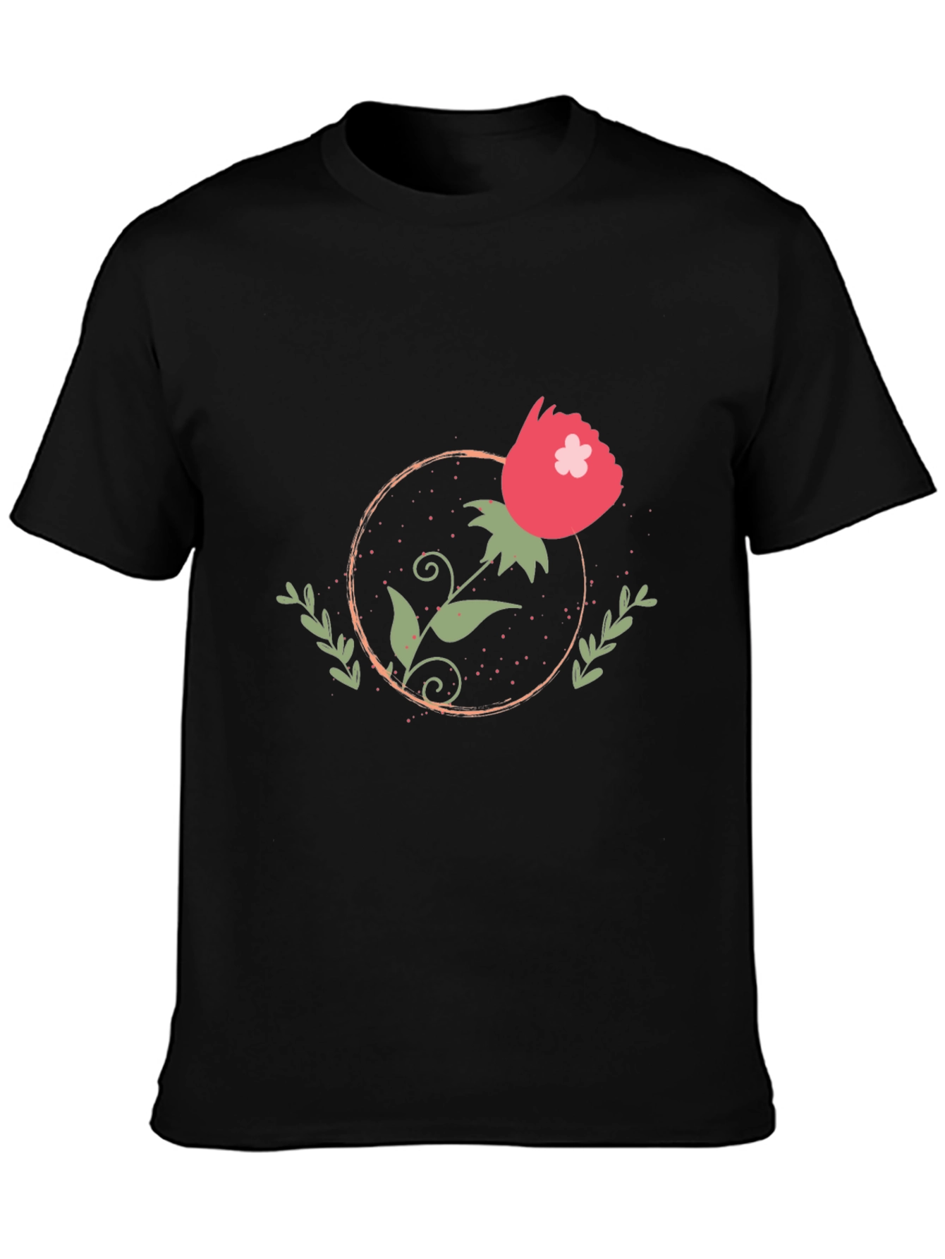 Stylish Black Floral Graphic Tee for Men