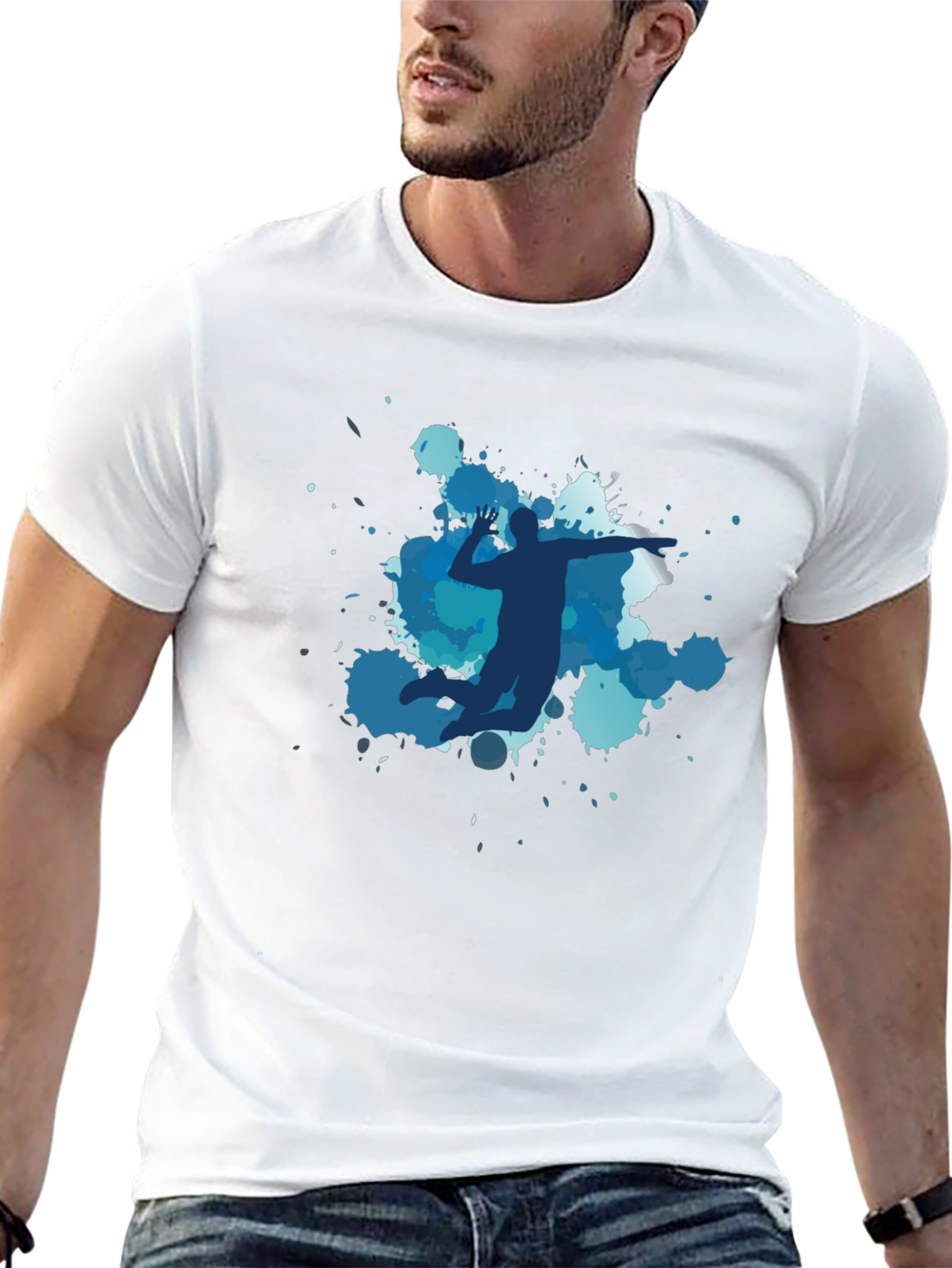 Volleyball Player Graphic Black Tee