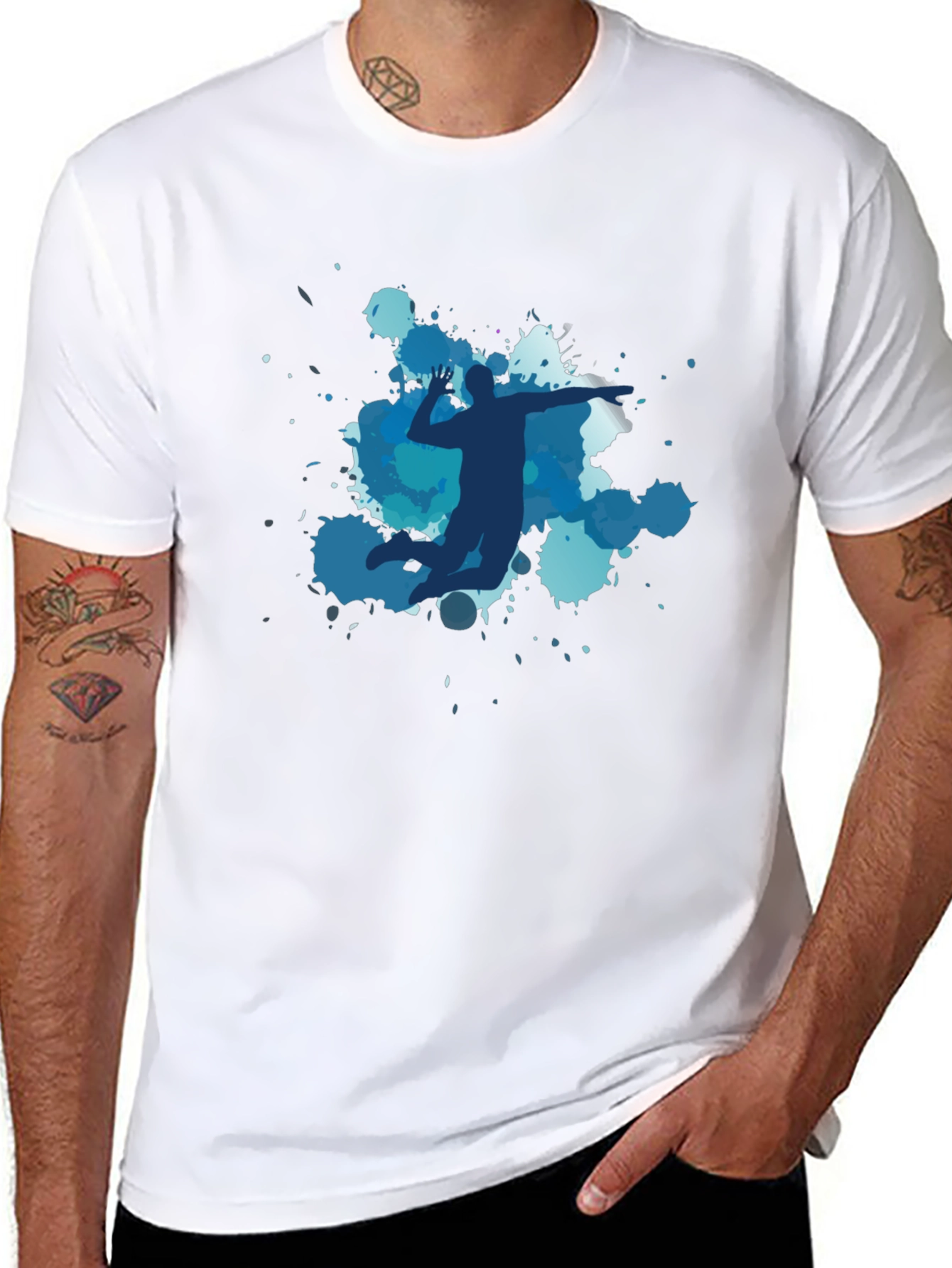 Volleyball Player Graphic Black Tee
