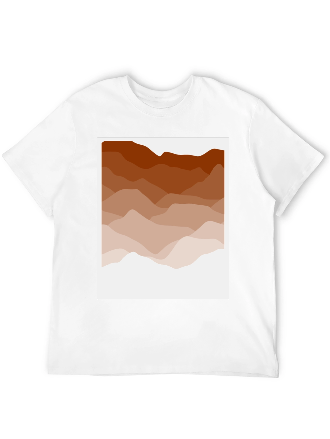 Brown Mountain Range Graphic Tee - Stylish Comfort