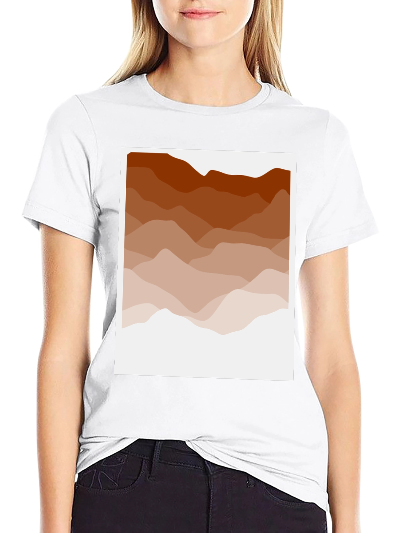 Brown Mountain Range Graphic Tee - Stylish Comfort