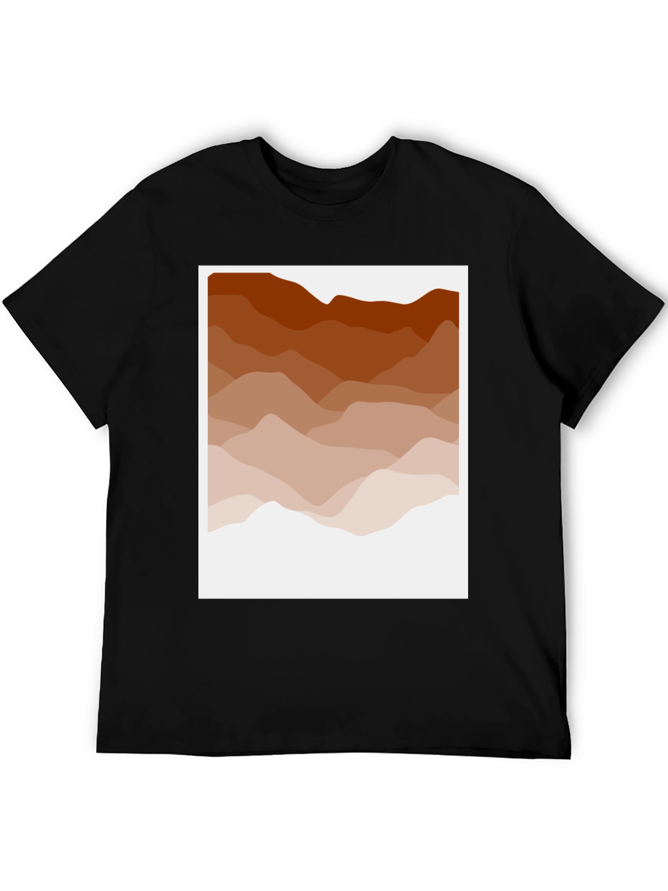 Brown Mountain Range Graphic Tee - Stylish Comfort