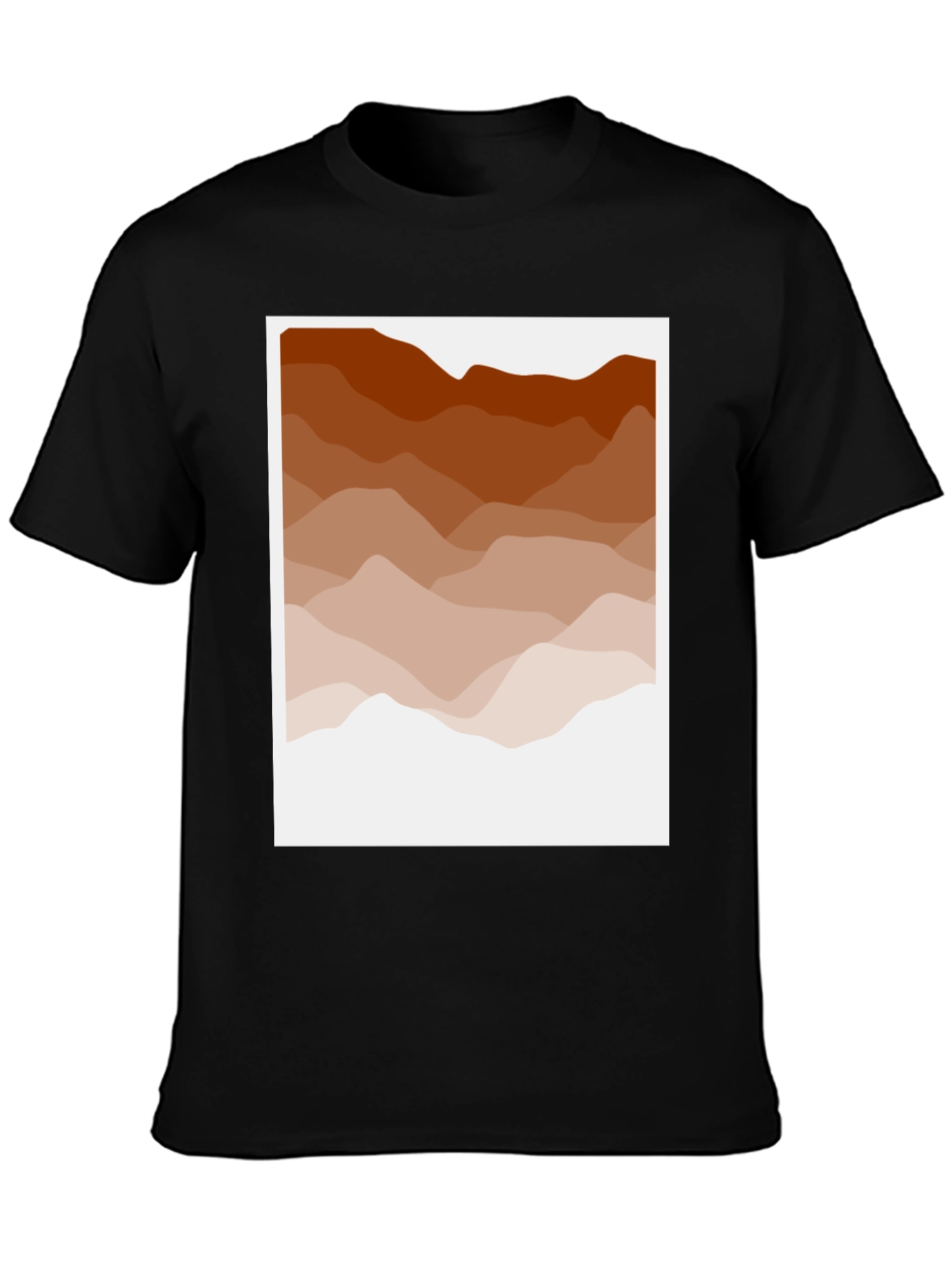 Brown Mountain Range Graphic Tee - Stylish Comfort