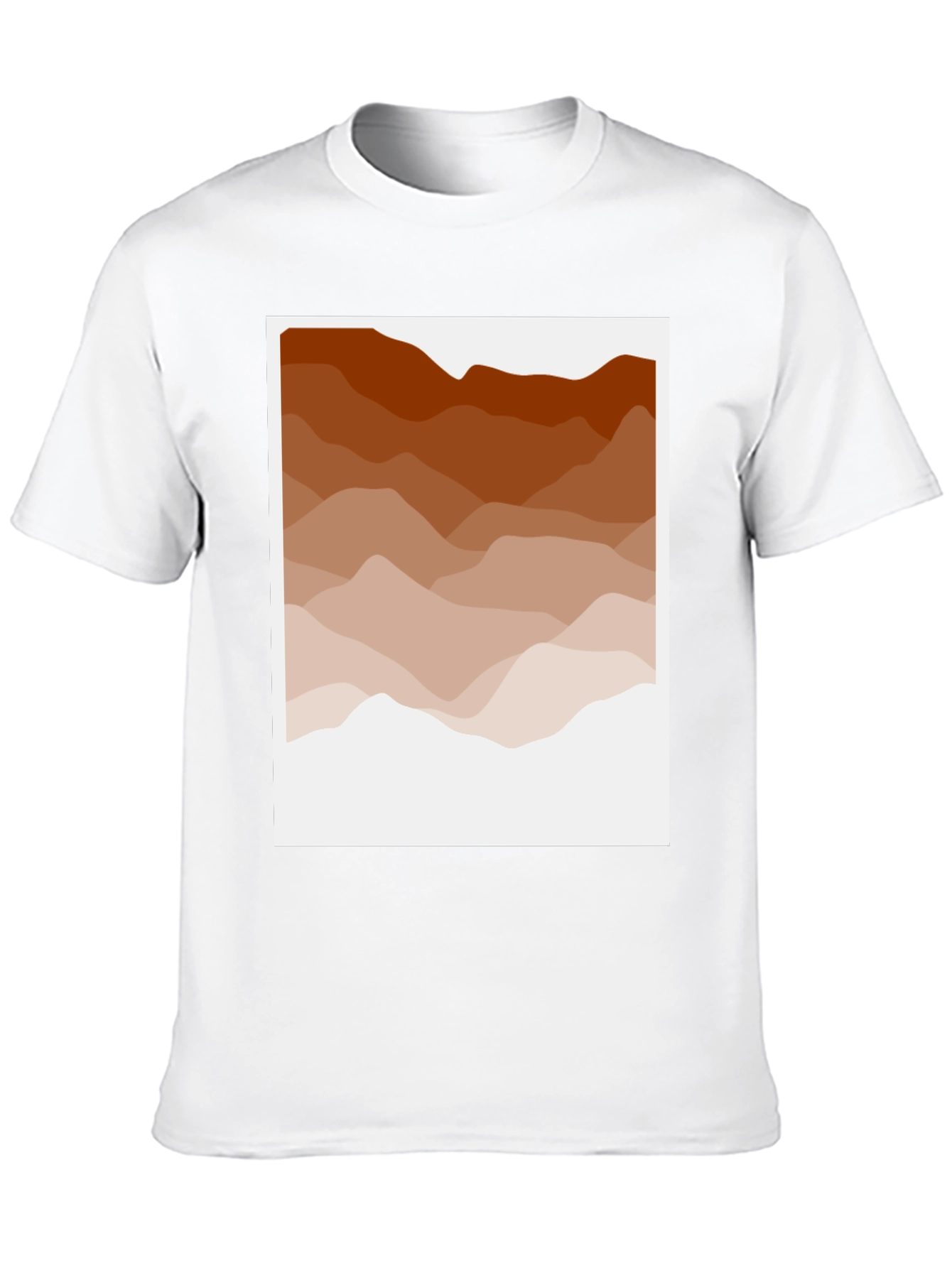 Brown Mountain Range Graphic Tee - Stylish Comfort