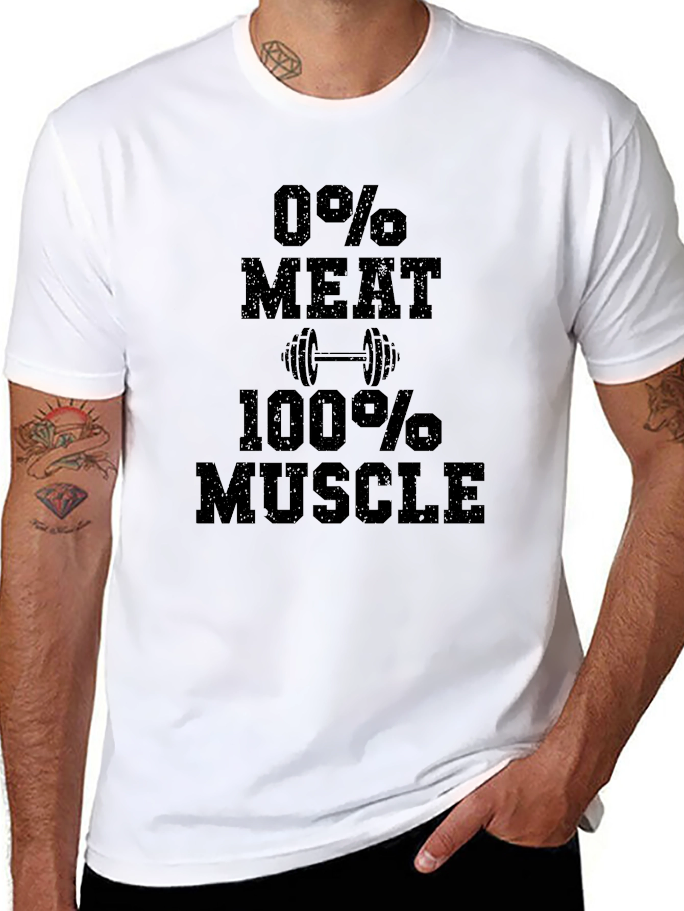 Vegan Bodybuilder T-Shirt - 0% Meat 100% Muscle