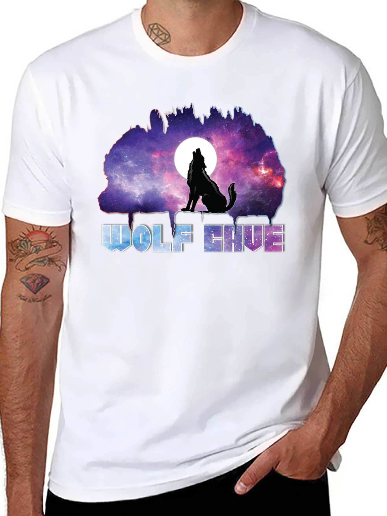 Wolf Hive Galaxy T-Shirt - Unique Graphic Tee