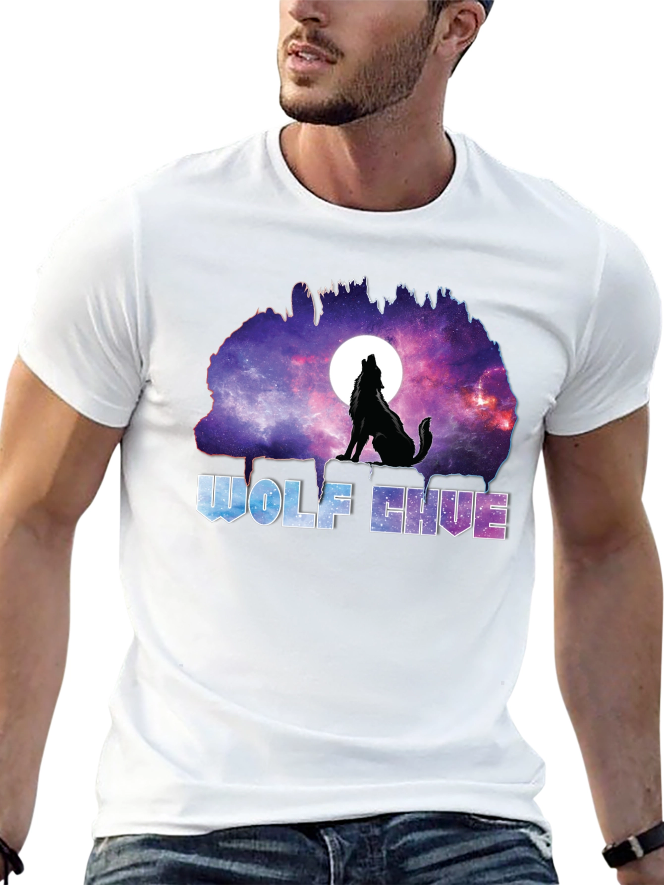 Wolf Hive Galaxy T-Shirt - Unique Graphic Tee