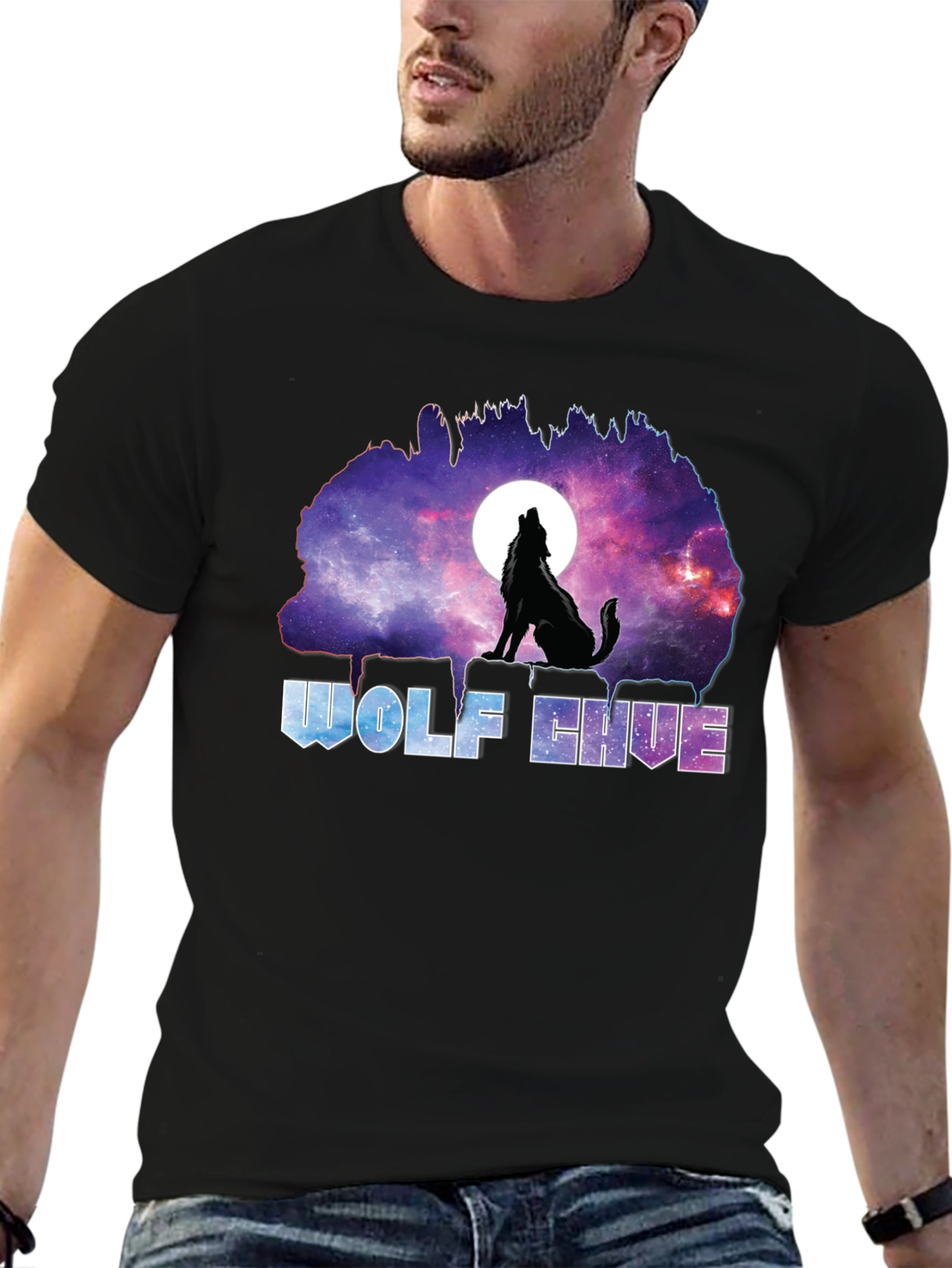 Wolf Hive Galaxy T-Shirt - Unique Graphic Tee