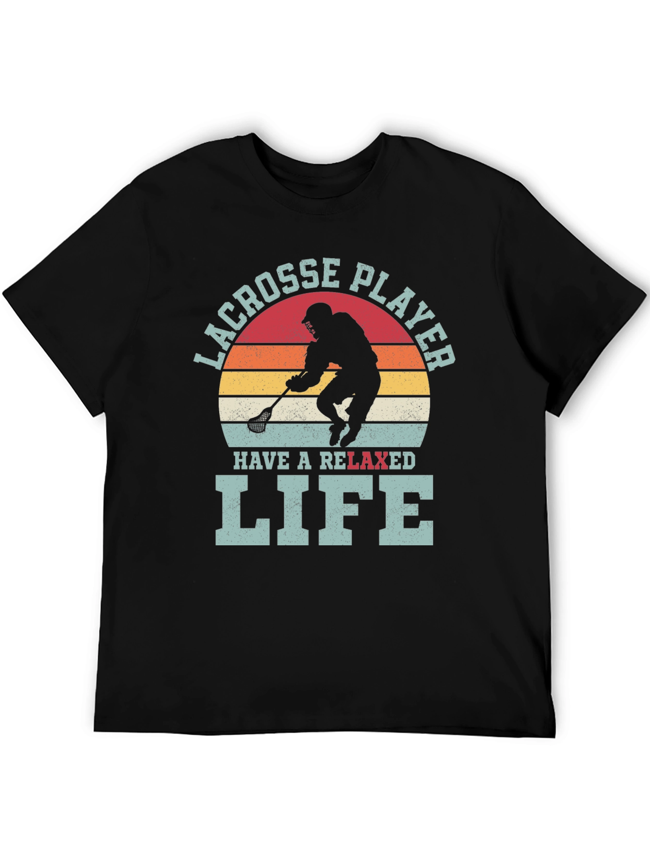 Lacrosse Player Relaxed Life Graphic T-Shirt