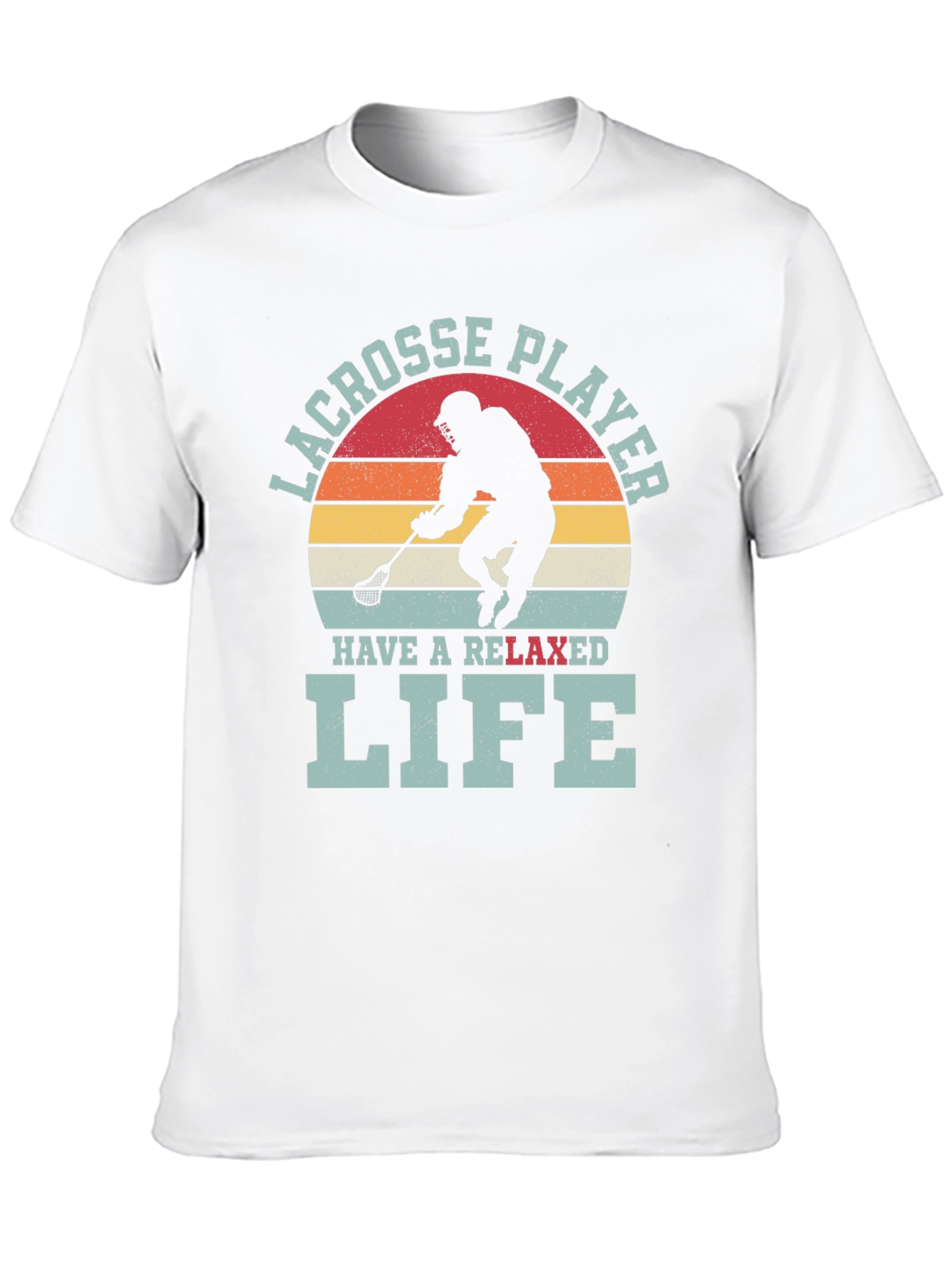 Lacrosse Player Relaxed Life Graphic T-Shirt