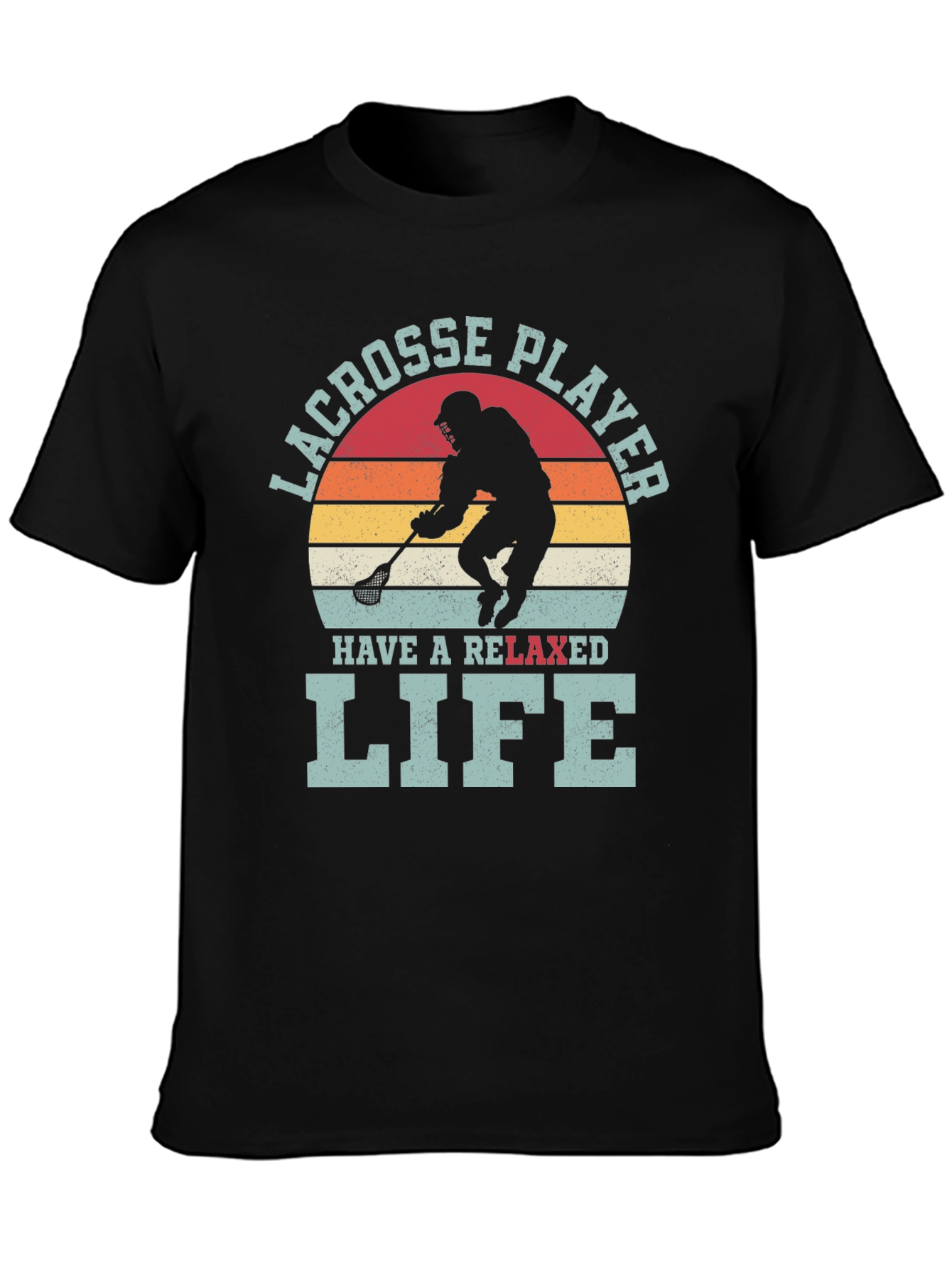 Lacrosse Player Relaxed Life Graphic T-Shirt