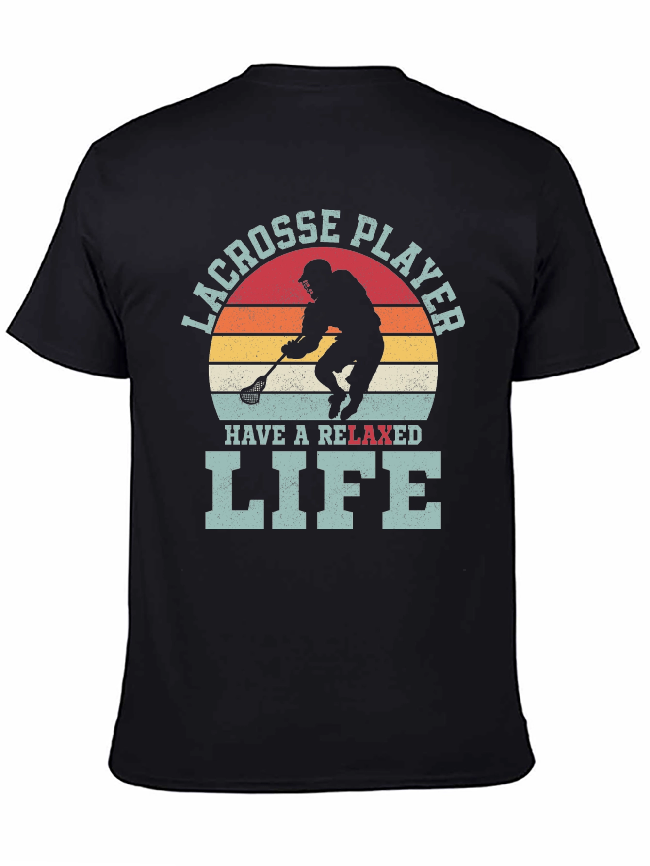 Lacrosse Player Relaxed Life Graphic T-Shirt