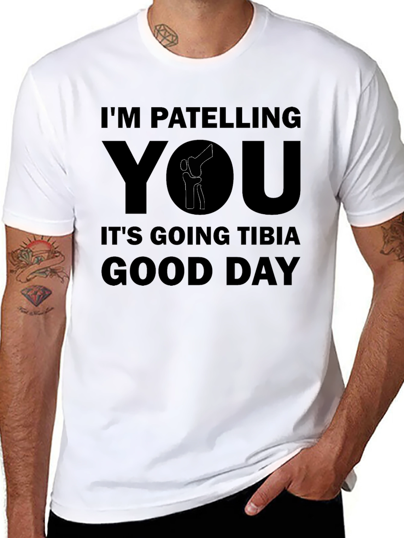 Funny Knee Anatomy Pun T-Shirt - Im Patelling You!