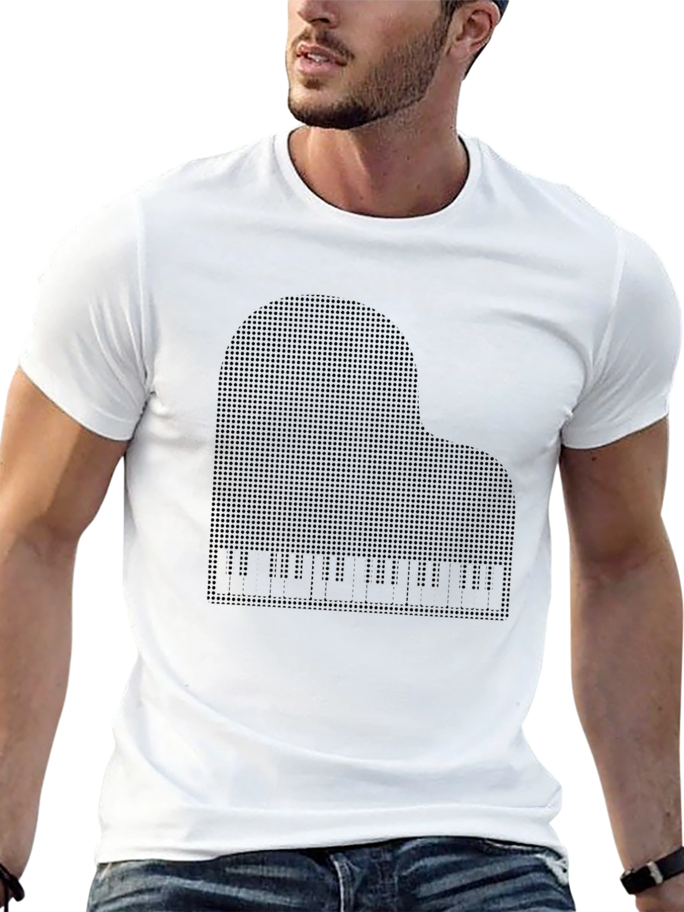Piano Graphic T-Shirt - Classic Black Tee