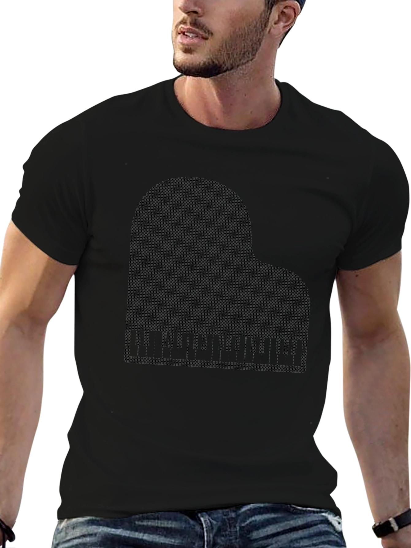 Piano Graphic T-Shirt - Classic Black Tee