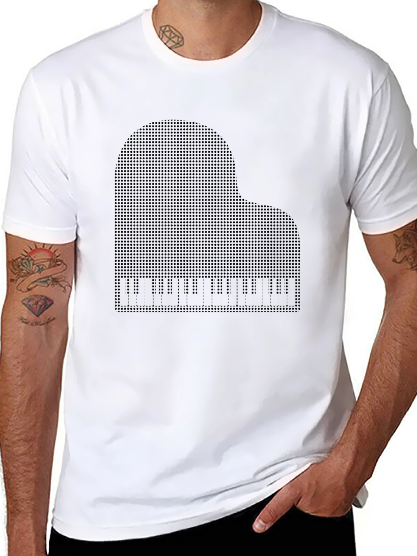 Piano Graphic T-Shirt - Classic Black Tee