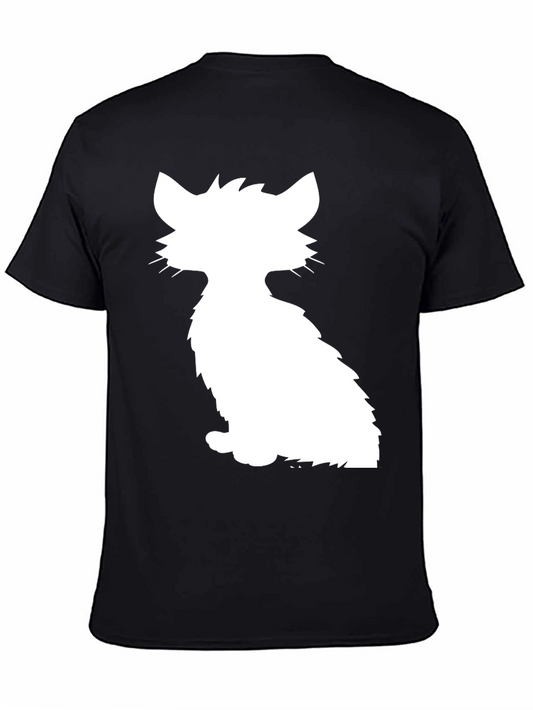 Cool Cat Silhouette Graphic Tee - Black