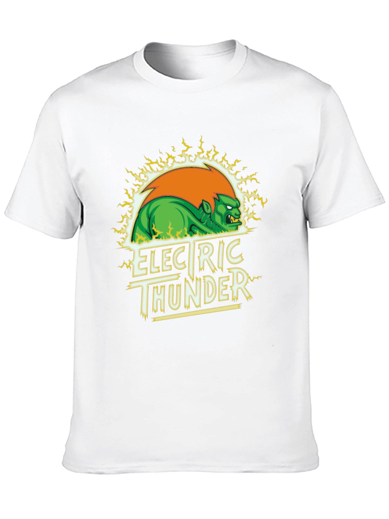 Electric Thunder Graphic Tee - Black Cotton