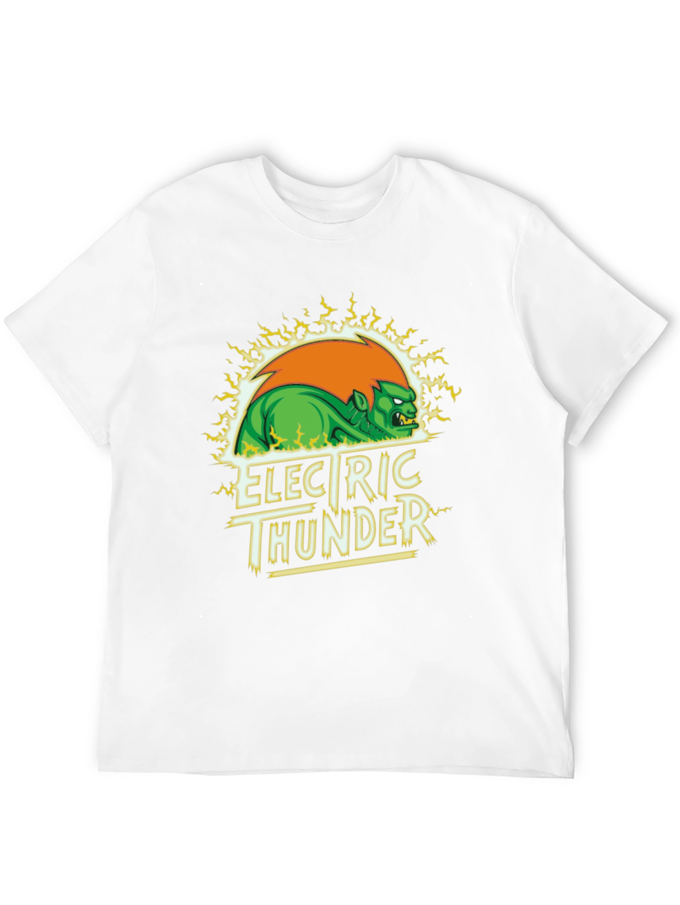 Electric Thunder Graphic Tee - Black Cotton