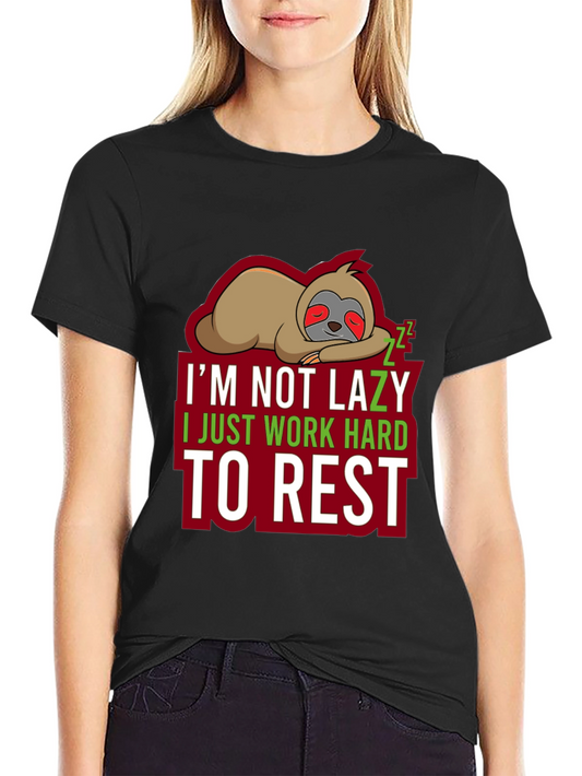 Lazy Sloth Graphic T-Shirt - Hard Work to Rest