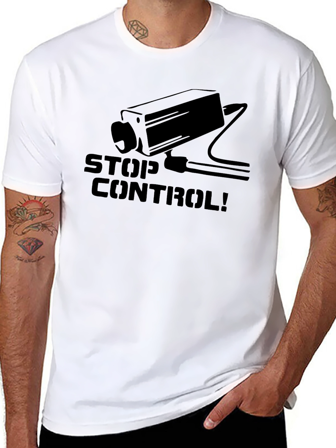 Stop Control T-Shirt - Surveillance Camera Tee