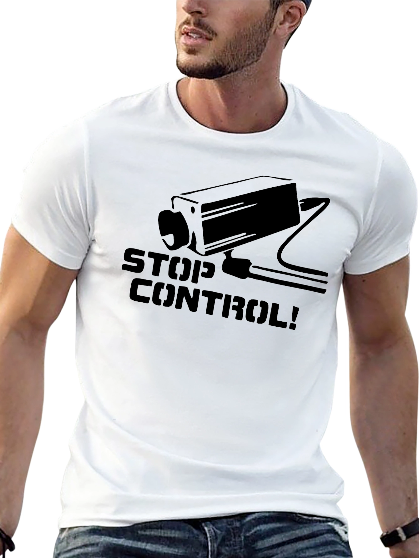 Stop Control T-Shirt - Surveillance Camera Tee