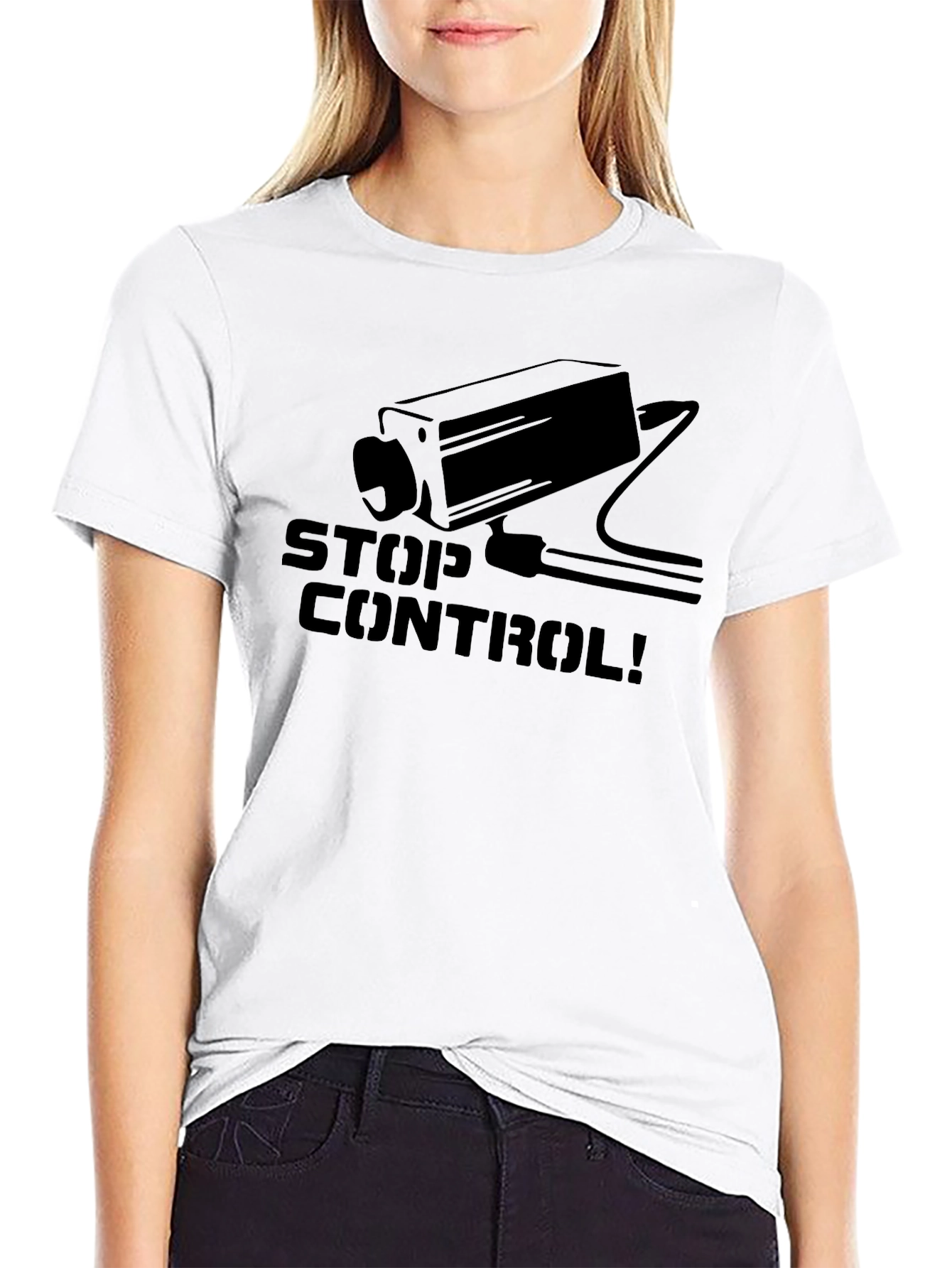 Stop Control T-Shirt - Surveillance Camera Tee