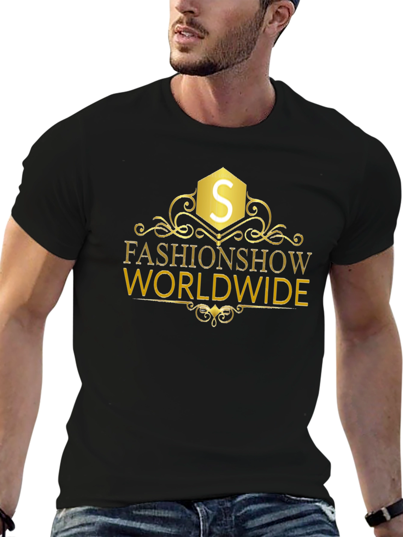 FashionShow Worldwide Black Graphic Tee