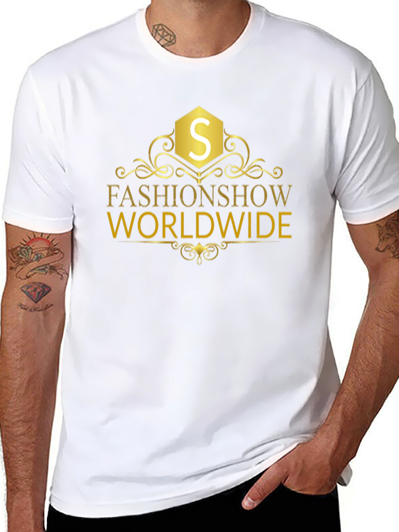 FashionShow Worldwide Black Graphic Tee
