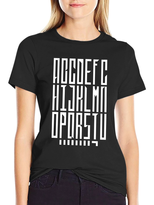 Alphabet Graphic Tee - Stylish Black Shirt