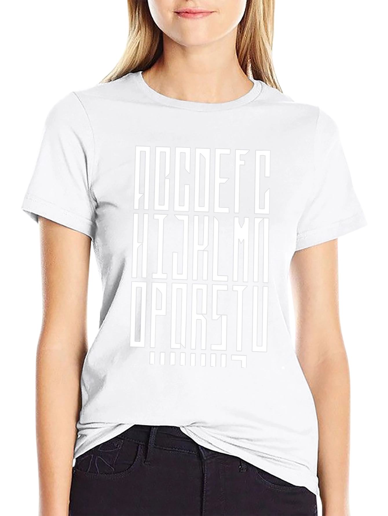 Alphabet Graphic Tee - Stylish Black Shirt